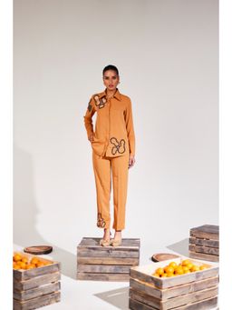 House of Zeniaa - Abstract Orange Co-Ord (Set of 2)