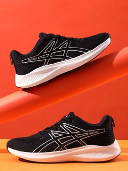 Cantabil - Men Black Self Design Comfortable Casual Sneakers