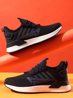 Cantabil - Men Black Self Design Comfortable Casual Sneakers