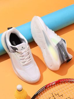 Cantabil - Men White Self Design Comfortable Casual Sneakers