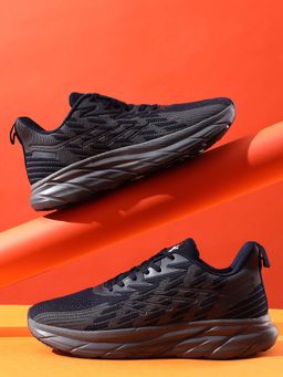 Cantabil - Men Navy Blue Self Design Comfortable Casual Sneakers