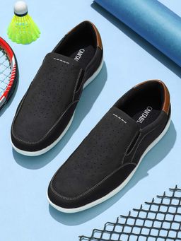 Cantabil - Men Dark-Grey Self Design Comfortable Casual Loafers