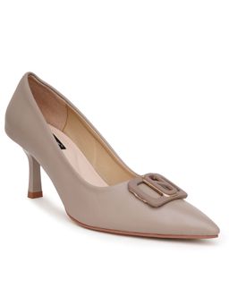 Sherrif Shoes - Party Khaki Stiletto Closed Back Pointed Toe Solid Pump Heels