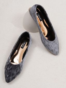 Sherrif Shoes - Women's Grey Casual Slip-On Pointed Toe Solid Ballerina