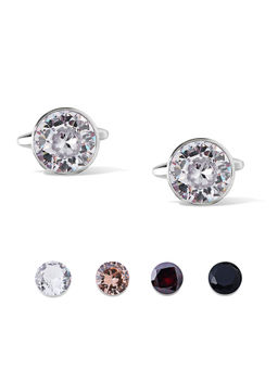 Shaze - Midnight Moon Multicolor Stone Cufflinks