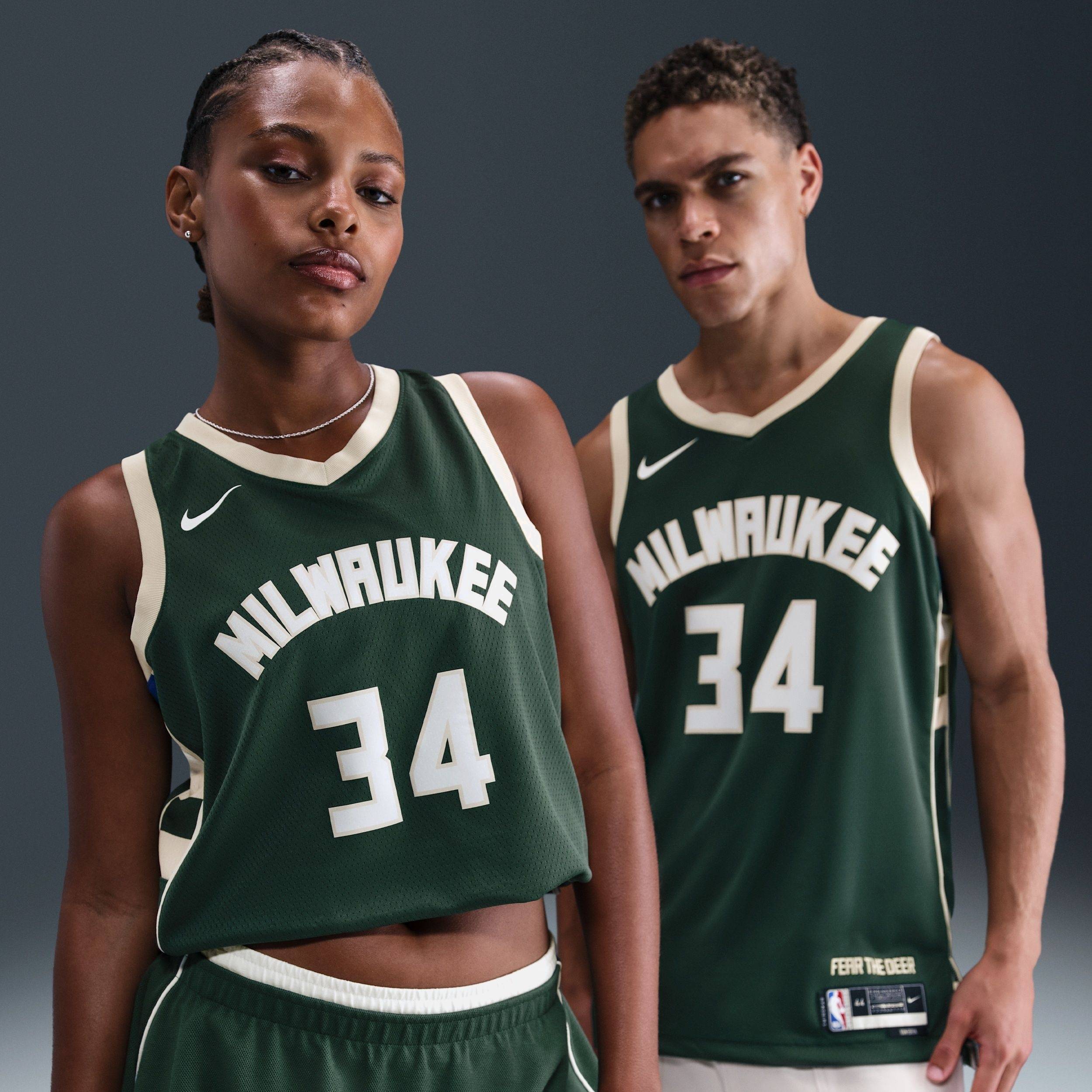 Nike NBA Milwaukee Bucks ユニフォーム 34 M Buy Milwaukee Bucks Icon Edition Men's Nike Dri-FIT NBA Swingman