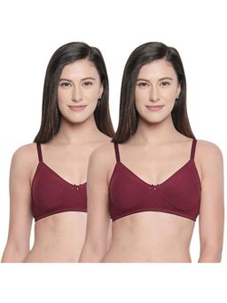 Bodycare - B, C & D Cup Perfect Coverage Bra In 100% Cotton-Pack Of 2 - Maroon