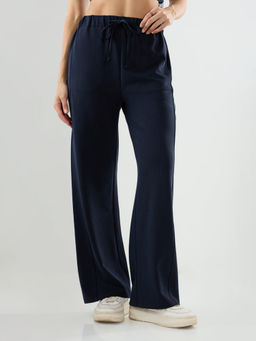 Spykar - Blue Polyester Mid Waist Regular Fit Wide Leg Pant