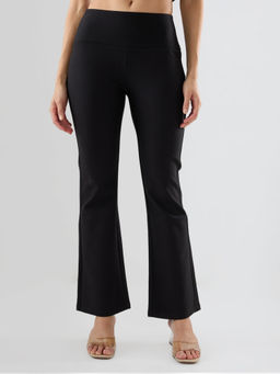 Spykar - Black Polyester Mid Waist Regular Fit Boot Cut Leg Pant
