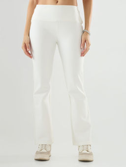 Spykar - White Polyester Mid Waist Regular Fit Straight Leg Pant
