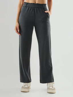 Spykar - Grey Polyester Mid Waist Straight Fit Straight Leg Pant