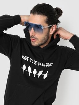 Campus Sutra - Men Brids Print Hooded Sweatshirt