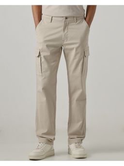Mufti - Beige Solid Cargo