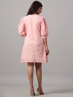 Do Dhaage - Women V Neck Pink Mini Dress