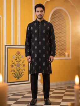Jompers - Festive Silk Blend Embroidered Kurta with Pyjama
