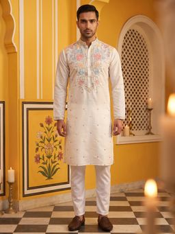 Jompers - Silk Blend Embroidered Kurta Pyjama