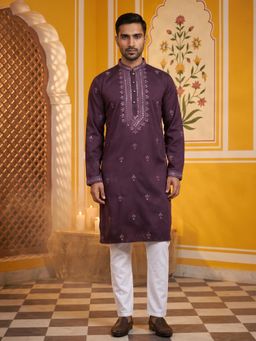 Jompers - Festive Wear Silk Blend Embroidered Kurta Pyjama