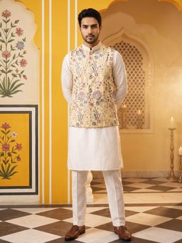 Jompers - Embroidered Nehru Jacket with Kurta and Pyjama Set