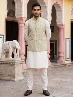 Jompers - Embroidered Nehru Jacket with Kurta and Pyjama