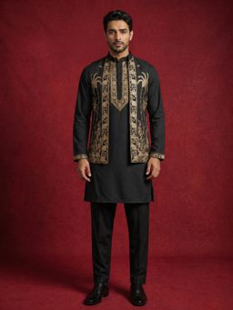 Jompers - Men's Embroidered Waistcoat and Kurta and Pyjama