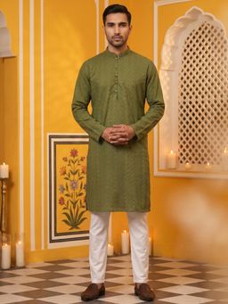 Jompers - Embroidered Cotton Kurta with Churidar