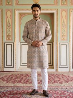 Jompers - Printed and Embroidered Kurta Pyjama with Pyjama