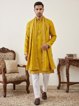 Jompers - Silk Blend Embroidered Kurta Pyjama with Dupatta