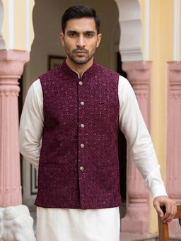 Jompers - Mens Sequins Velvet Nehru Jacket