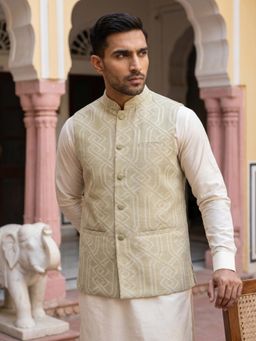Jompers - Geometric Weave Embroidered Nehru Jacket