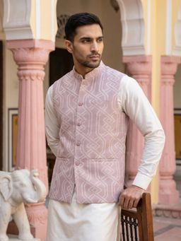 Jompers - Geometric Weave Embroidered Nehru Jacket