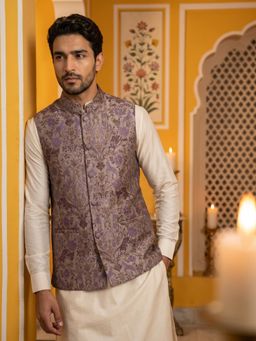 Jompers - Traditional Woven Jacquard Nehru Jacket