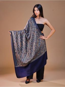 SWI STYLISH - Women's Teal Aari Embroidery Shawl