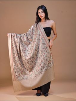 SWI STYLISH - Women's Beige Aari Embroidery Shawl