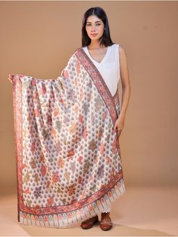 SWI STYLISH - Women's White Kani Shawl
