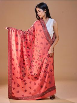 SWI STYLISH - Women's Peach Kani Floral Shawl