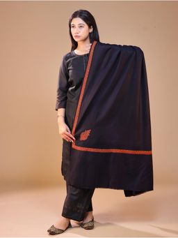 SWI STYLISH - Women's Blue Hand Embroidered Shawl