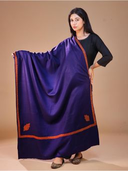 SWI STYLISH - Women's Navy Blue Hand Embroidered Shawl