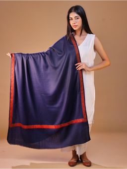 SWI STYLISH - Women's Navy Blue Hand Embroidery Shawl