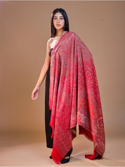 SWI STYLISH - Women's Jamawar Pink Woven Design Shawl