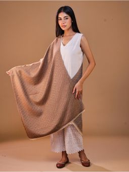 SWI STYLISH - Women's Woven Wool Brown Stole