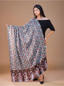 SWI STYLISH - Women's Printed Turquoise Floral Shawl