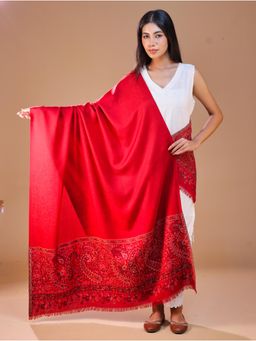 SWI STYLISH - Women's Maroon Kani Woven Design Shawl