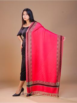 SWI STYLISH - Women's Pink Woven Viscose Wool Stole