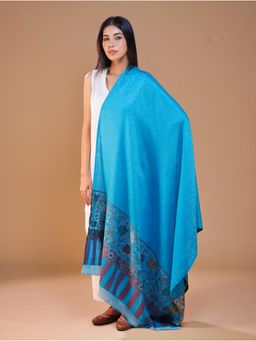 SWI STYLISH - Women's Turquoise Kani Woven Design Shawl