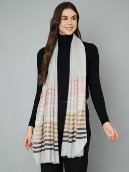 MUFFLY - Fine Wool Silk Multi Stripe Stole