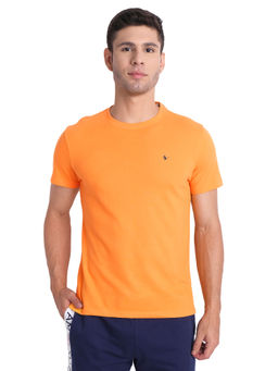 AM SWAN - Mens Solid-plain Flame Orange T-shirt