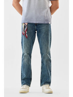 Snitch - Men Blue Solid Straight Fit Casual Jeans