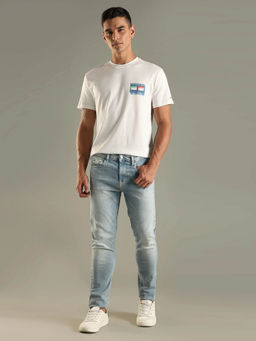 Tommy Hilfiger - Men Blue Solid Slim Fit Casual Jeans