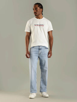 Tommy Hilfiger - Men Blue Solid Regular Fit Casual Jeans