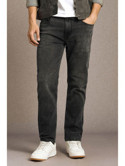Louis Philippe - Men Black Solid Regular Fit Casual Jeans